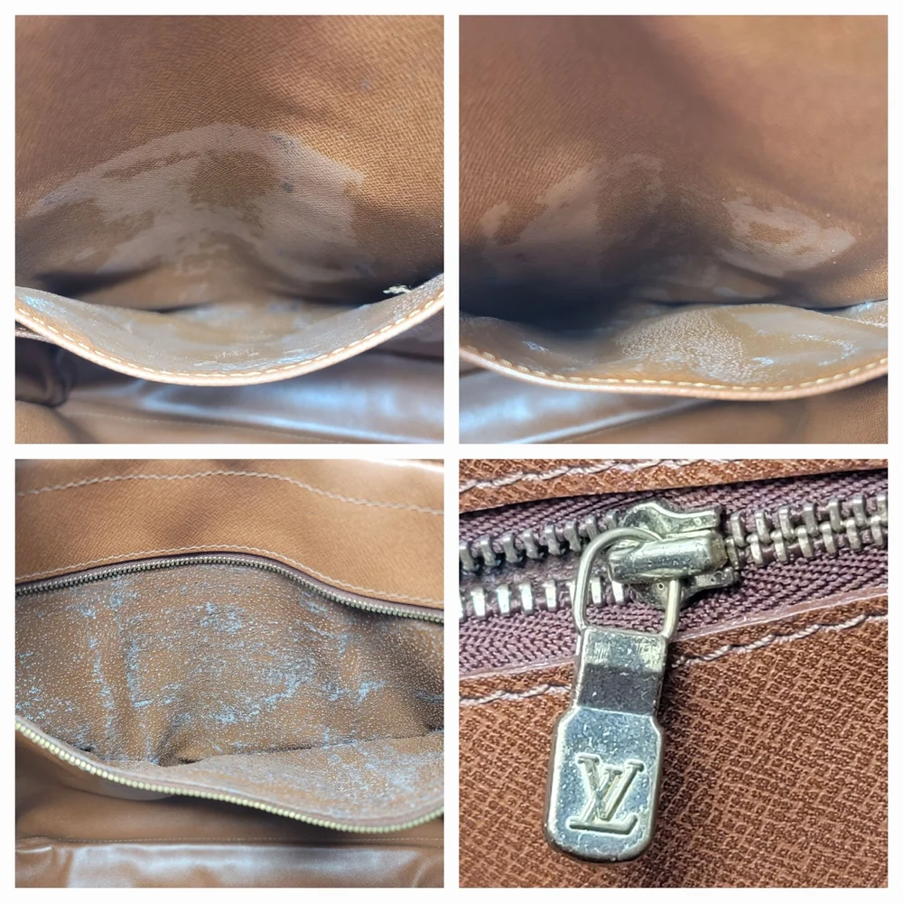 Louis Vuitton Porte Documents Voyage Monogram Canvas Briefcase Hand Bag Auth